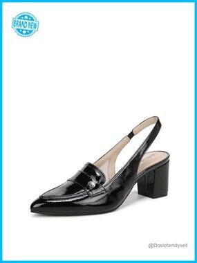 Women's Slingback Pump Pointed Toe Block Heel Soft System Comfort Office